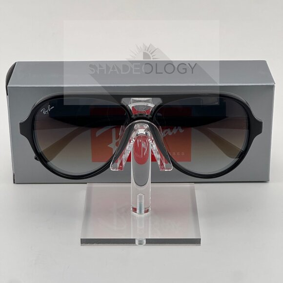 Ray-Ban Black Frame Gradient Brown Lens Aviator Sunglasses main image 5